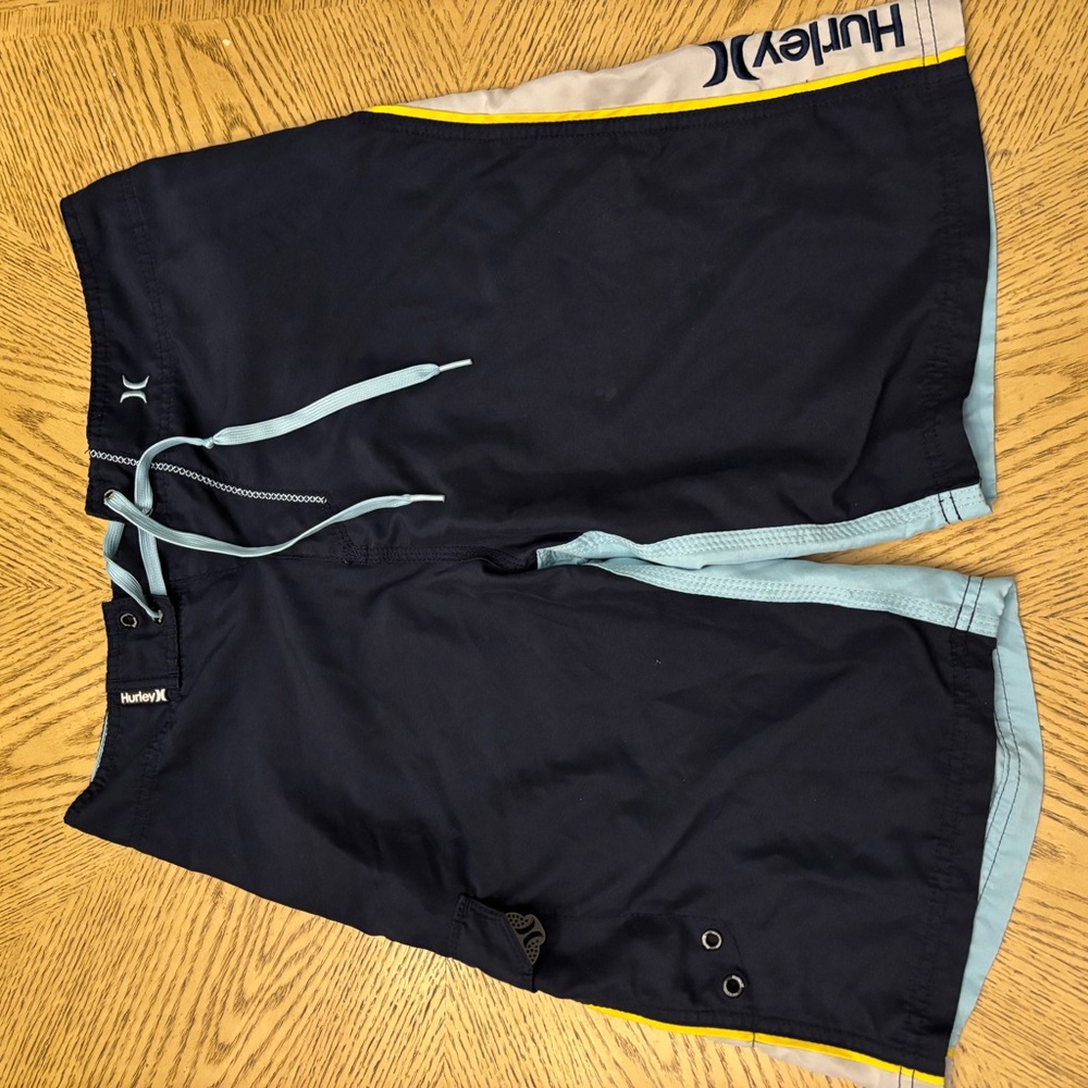Hurley Men's Black and Blue Board Shorts